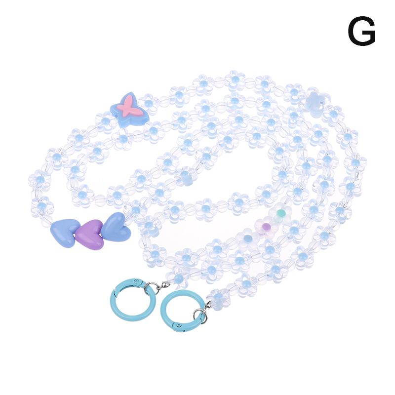 1.2M Crossbody Long Colorful  Beaded Mobile Phone Hanging Chain Mobile Phone Case Lanyard Travel Climbing Rope For Phone