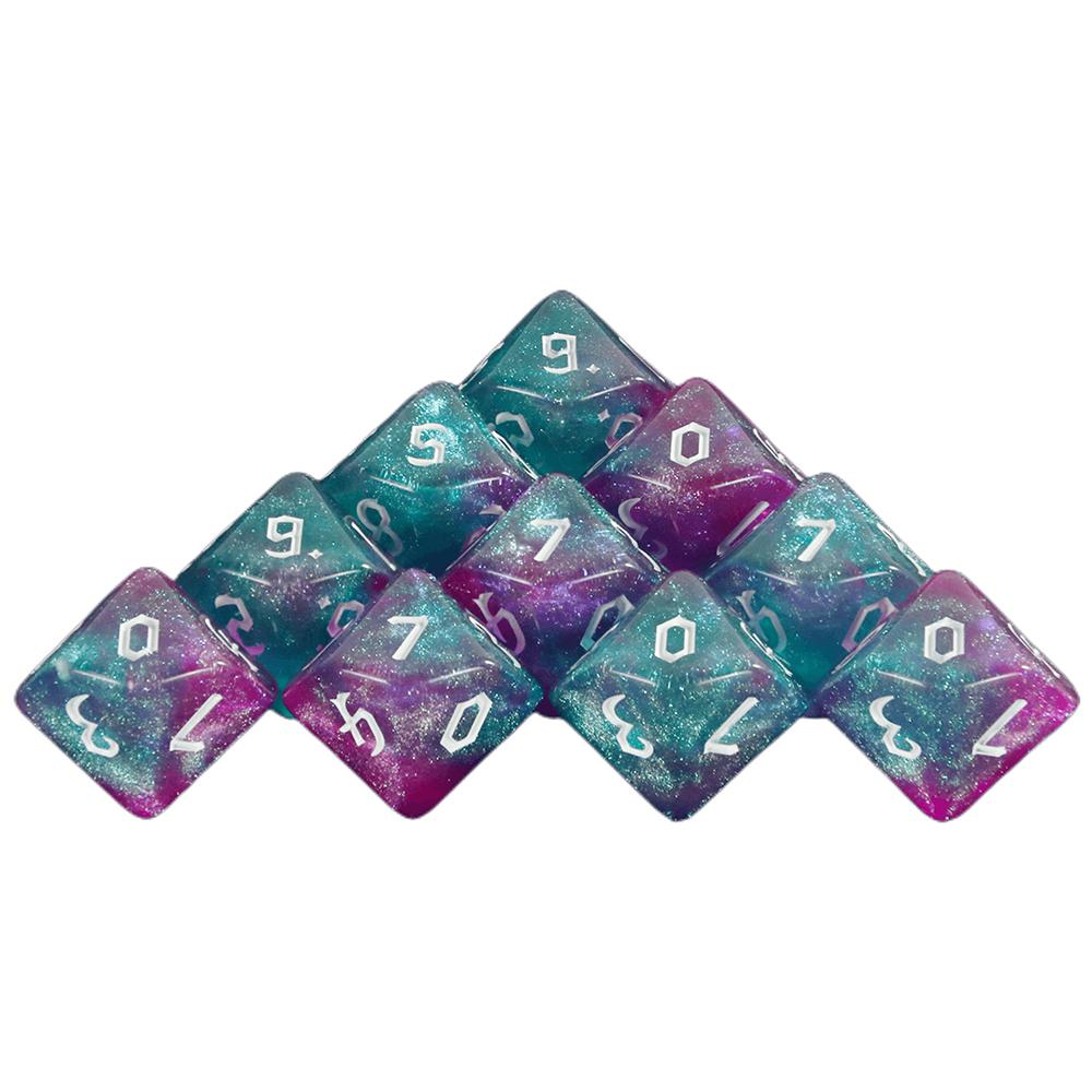 10PCS Multi-sided D10(0-9) Dice RPG Gaming DND Accessories, Board Game Supplies