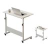 Hebbarer Nachttisch 60 x 40 cm C-Form Metallrahmen Mobiler Laptop-Tisch für Zuhause Sofa Walnussfarbe