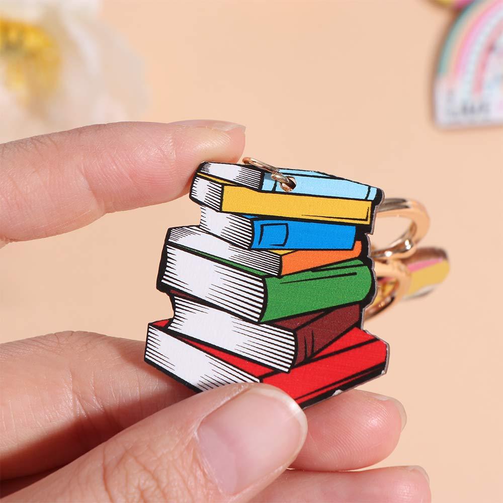 Geometric Shape Teacher's Day Keychain English Letter Teacher Education Pendant  Thanksgiving Gift