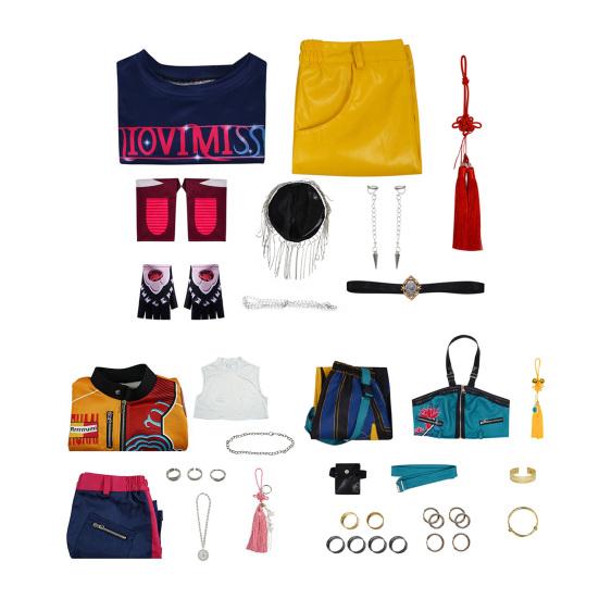 Anime Demon Hunters Costume Set Rumi Inspired Cosplay Outfit Korean Style Dress-up Uniform for Girls Halloween Comic Party