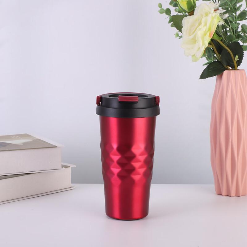 

Shangqi Diamond Pattern Stainless Steel Portable Thermal Coffee Mug