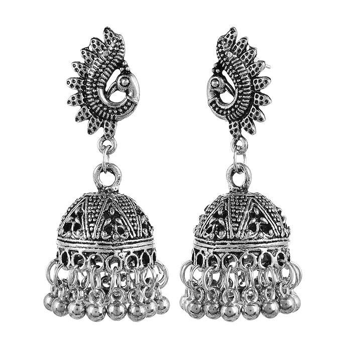 Earrings for Women Jewellery Earrings Afghani Jhumka Earrings Ear Rings for Girls and Women One Size Silver No Gemstone