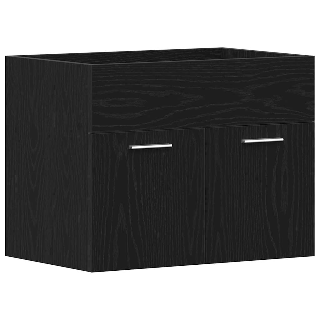 Bathroom Vanity Cabinet Black Oak Effect 60 X 38.5 X 46 Cm