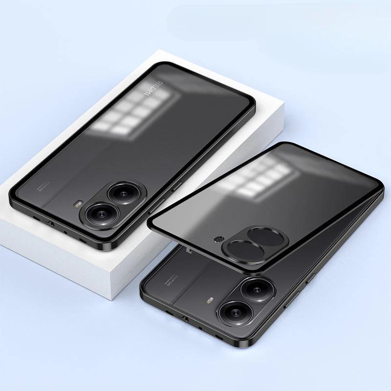 

Ударопрочный чехол для телефона POCO X7 Pro, алюминиевый сплав, металлический каркас, матовый акриловый жесткий бампер, чехол для POCO X7 X7Pro Shell For POCO X7 Pro чёрный