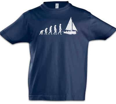 Sailing Evolution Boys T-Shirt Sailor Fun Darwin Sailing Sailor Sailboat-