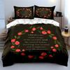 Floral Christian Wall Art Set Kid'S And Adults' Bedroom Decor, Exquisite Three-Piece Bedding Set Gift