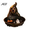 Halloween Atmosphere Table Accents Ghost Jewelry Dish, Durable Resin Storage Bowl, Decorative Container for Keys Retro Figurine Tray, Rings