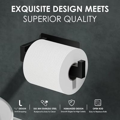 Self Adhesive Toilet Paper Holder Stainless Steel No Drill Wall Mount for Bathroom Kitchen RV Rustproof Space Saving Tools