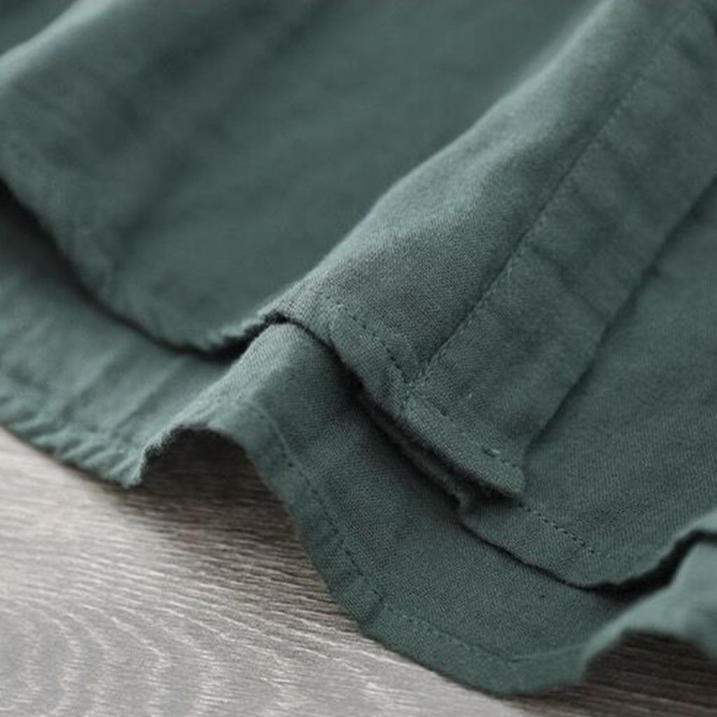 Women's Spring and Autumn Thin Section Lapel Embroidery Cotton and Linen Button Paragraph Casual Comfortable Shirt