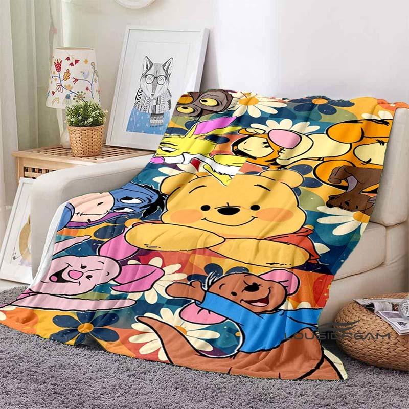 DIY Personalized Name Blanket, Pooh Bear Theme, Soft and Comfortable, Suitable for All Seasons, A Special Gift.