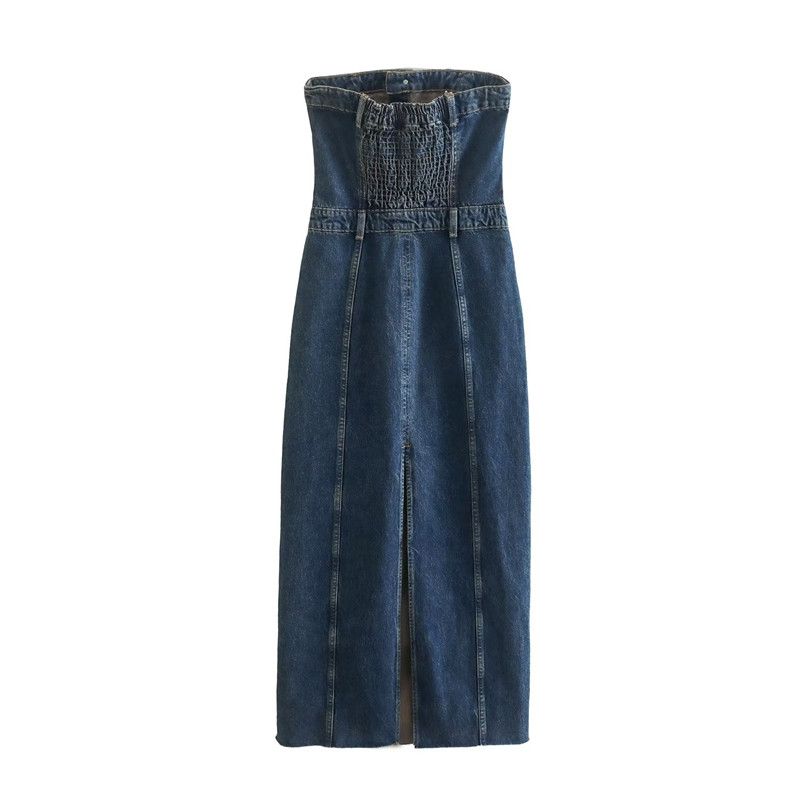 Fashion Style Fall and Winter New Arrival Women's Clothing Easiest for Match Slimming and Shoulder Hollow Design Denim Dress 5252280 401