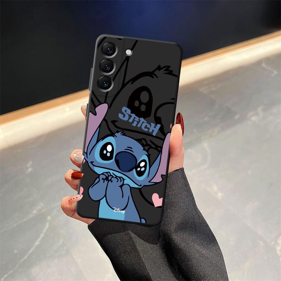 Cartoon Disney Stitch Black Soft Phone Cover Case for Samsung Galaxy A50 A04 A40 A16 A10 A12 A05 A20 A13 A30 A15 A06 A70 A17