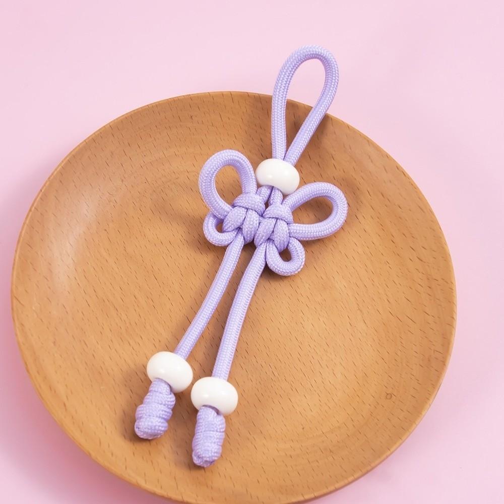 Handmade Chinese Knot Keychain Hand Woven DIY Bag Charm Braided Rope Keychain Handbag Decoration