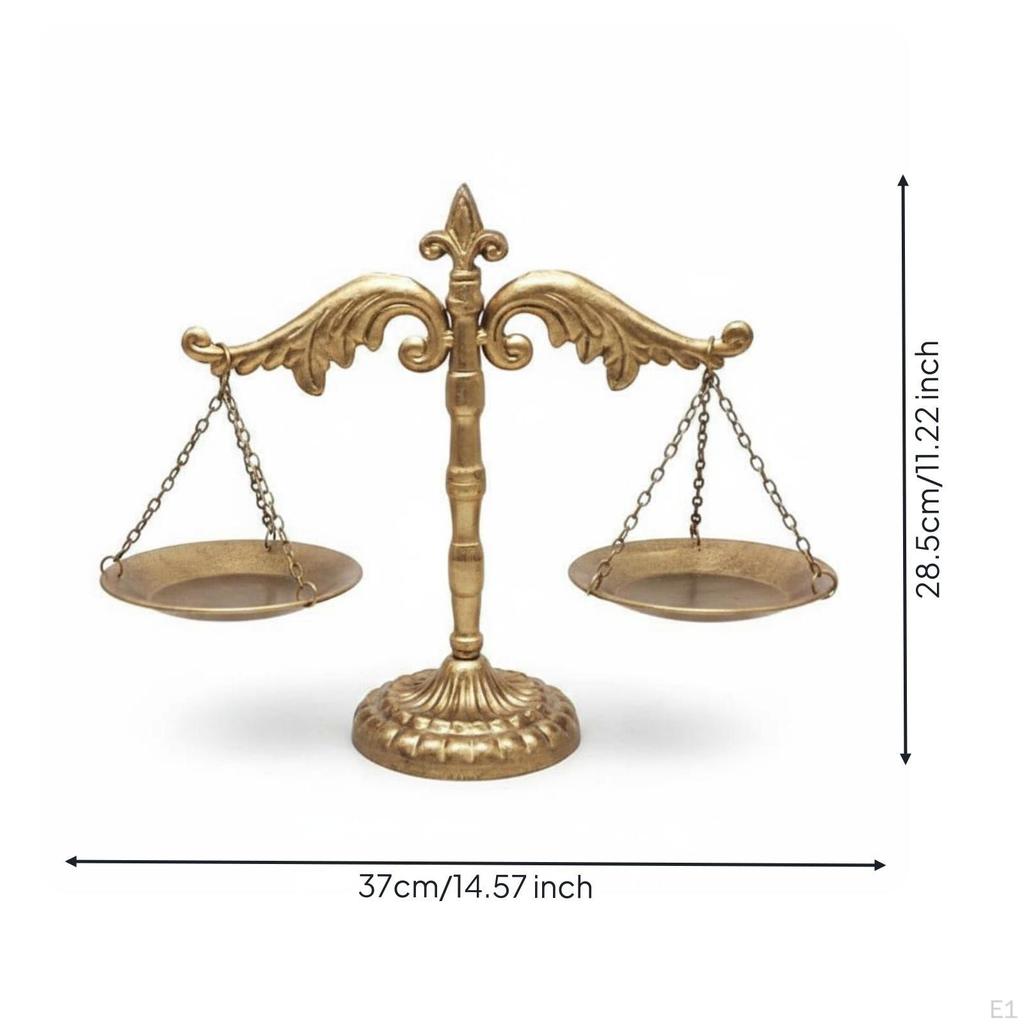 Nordic Style Decorative Scale Desk Display Balance Statue for Legal Professionals, Study, Office,