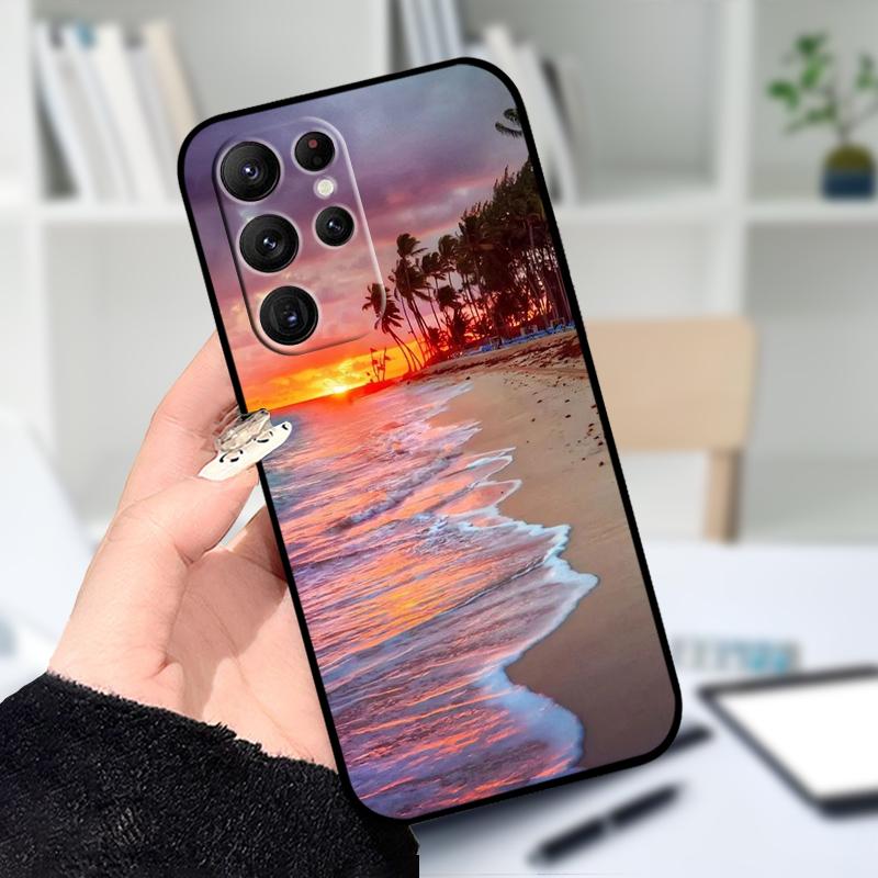 For Samsung S25 S22 Ultra 5G Case S25 Edge Lovely Flower Printed Cover Phone Cases For Galaxy S23 S24 FE Silicon Soft TPU Shells