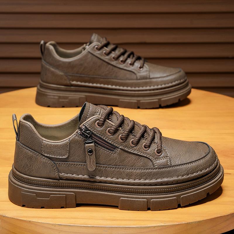 Autumn Men's Shoes New Breathable Waterproof Non-slip Chef Shoes Men's Trend Versatile Casual Leather Shoes Short Boots Tooling Shoes