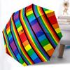 1pc Rainbow Stripes Automatic Cute Umbrella 8-Bone Design Compact Gear for Outdoor Travel, Perfect Holiday Gift Yy251230029