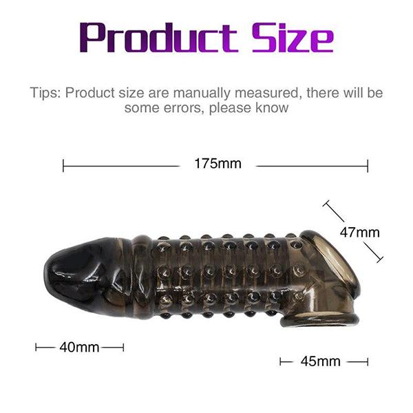 Adult Porn Big Sleeve Dildo Penis Vibration Condom Enlargement Reusable Penis Condom Vibrator Penis Sex Toy Men Couple