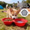 Dog Cat Folding Bowl Single Double Bowl Silicone Bowl Portable Bowl For Going Out Drinking And Feeding 2-In-1 Bowl Pet Supplies