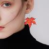 Autumn Maple Leaf Dangle Earrings Orange Earrings Novelty Plant Jewelry for Women and Girls Nature Series Present