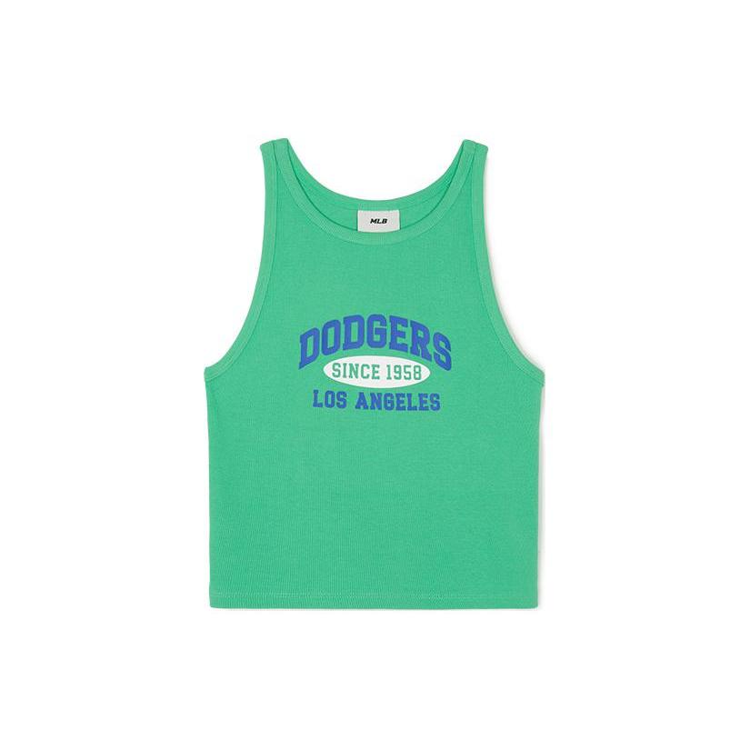 New MLB Los Angeles Dodgers Tank Tops Women's Yellow Green 3FTKV0243-07YGS