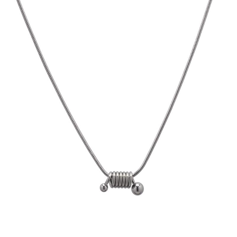 

New coil spiral pendant, hip-hop necklace, cold wind necklace ins personalized design, European and American dance accessories