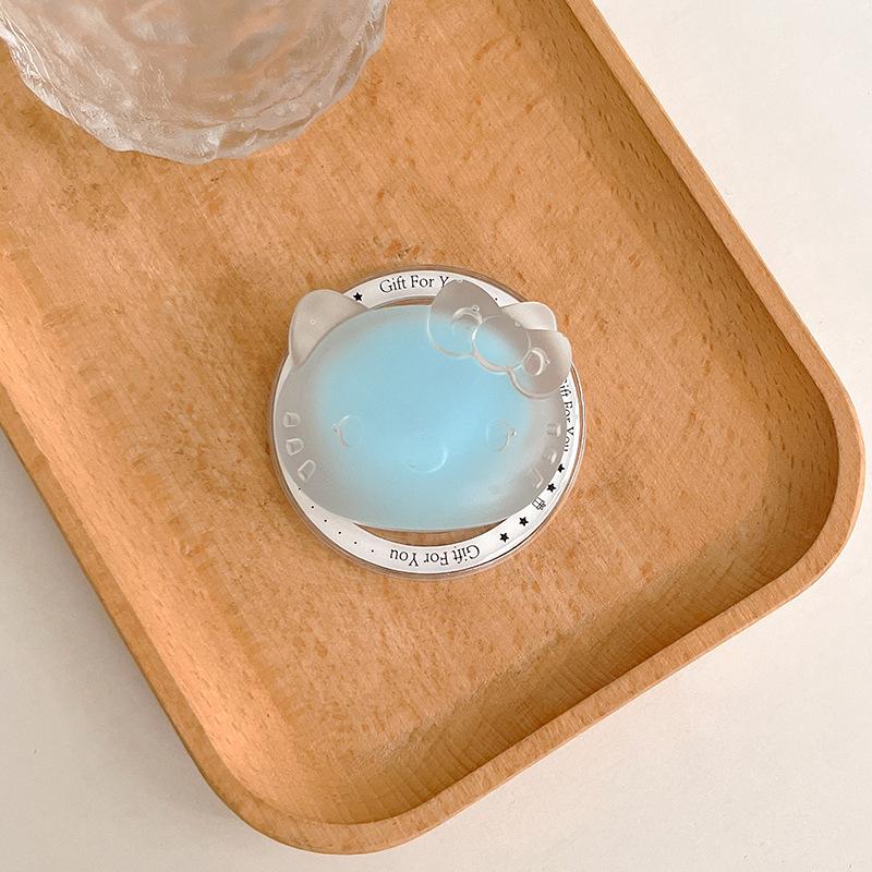Transparent Solid Color Sandwich Kt Cat Wind Mobile Phone Airbag Bracket Magnetic Attraction Retractable Watching Drama Lazy Desktop