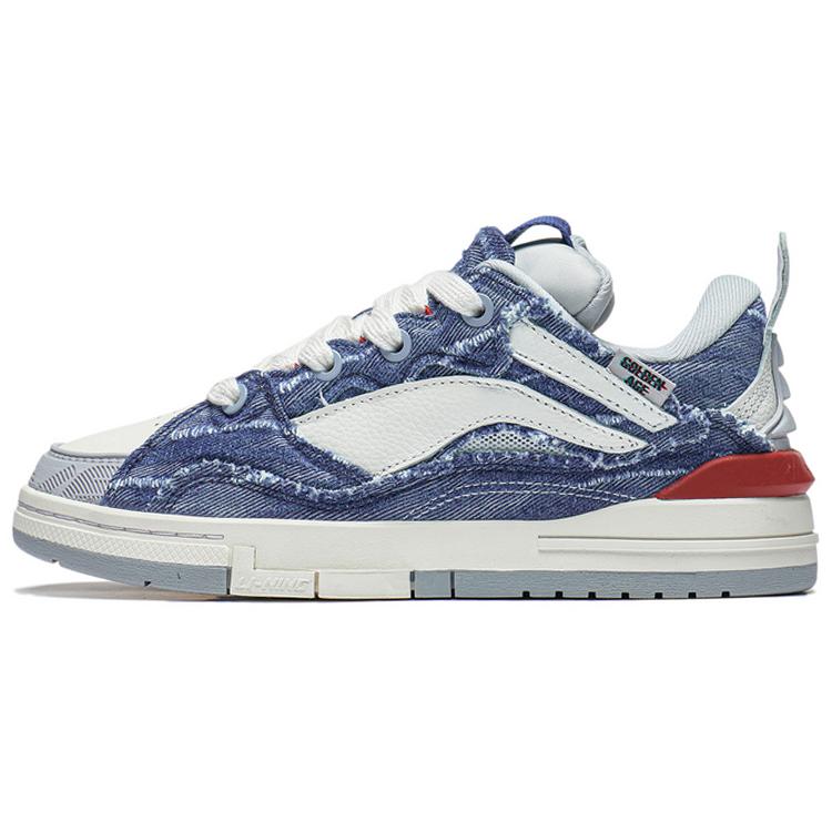 

Li Ning Wave GOLDEN Denim Slip Resistant Abrasion Resistant Low top Casual Shoes Women s Blue White AECS074-10 35
