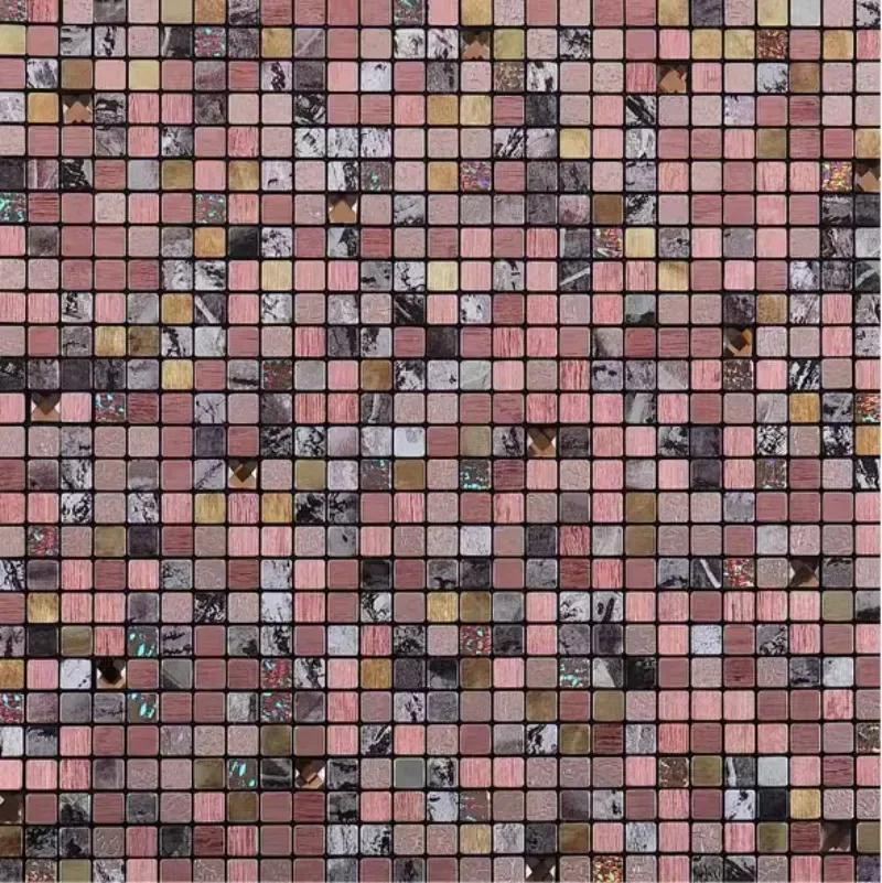 3D European Smooth Metal Mosaic Wall Sticker Self-adhesive Tile Kitchen Bathroom Bar Living Room TV Background Wall Decor Stick