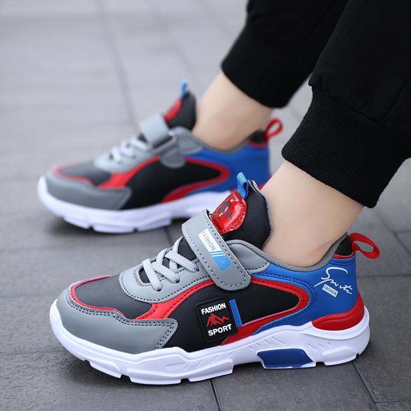 Kinder PU Leder Sneaker Rutschfeste Laufschuhe für Kinder Wasserdichte Sportschuhe Outdoor-Schuhe Atmungsaktiv