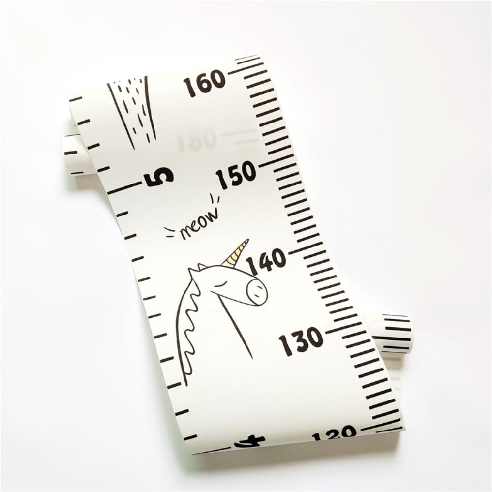 2M Height Unisex Growth Chart Wall Hanging Removable Height Chart Growth Ruler Catoon Pattern Height Measure Ruler