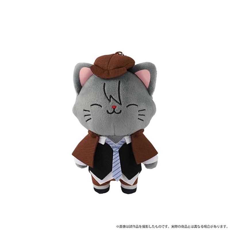 Stuffed Anime Genuine MOVIC Bungou Stray Dogs Nakajima Atsushi Eyemask Cat Plush Doll Pendant Toys 14cm Dazai Edogawa Ranpo Gift