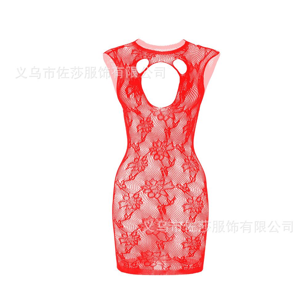 Sex Underwear Jacquard Suspenders Sexy Mesh Clothes Net Skirt Net Socks Hollow Transparent Tight Body