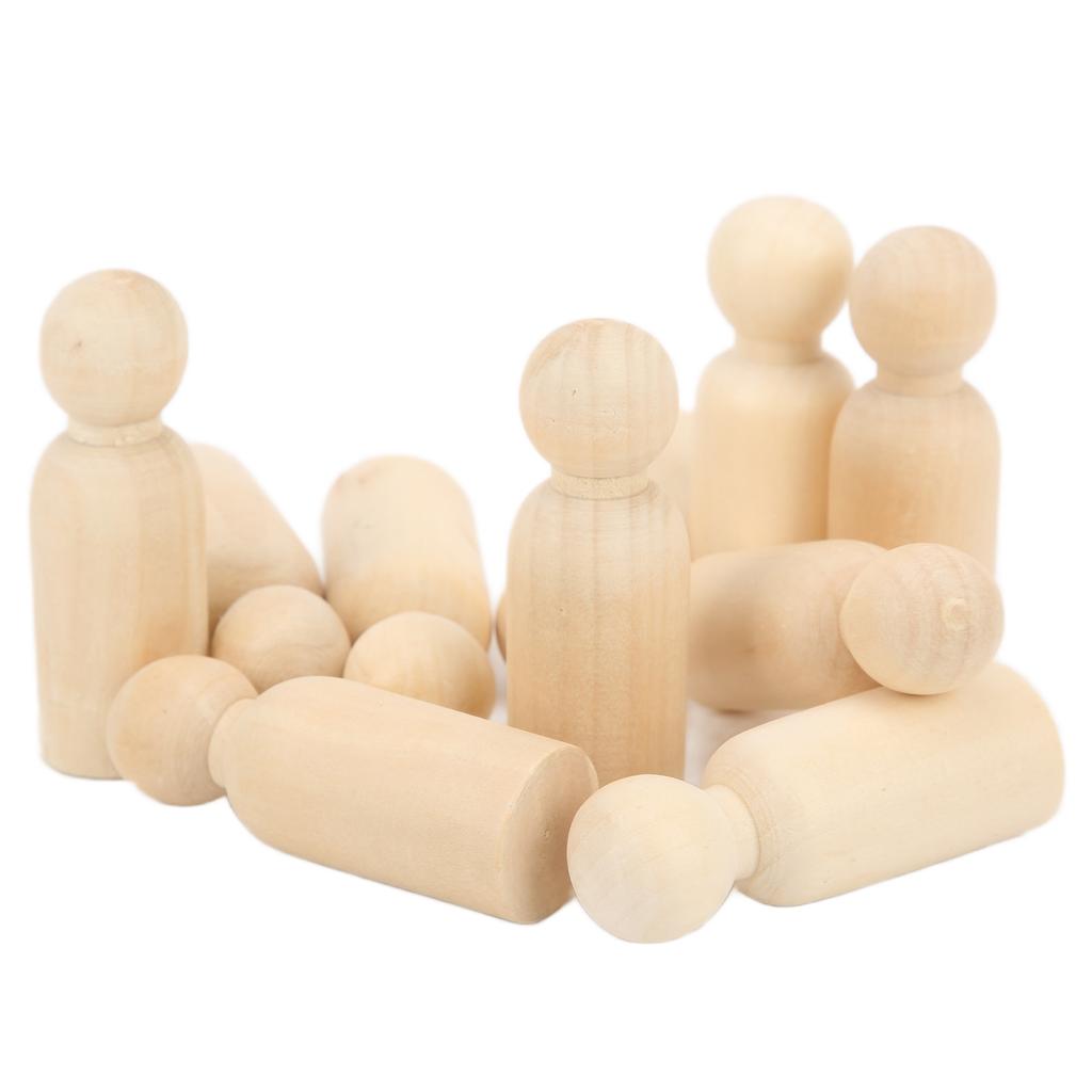 10 Pcs Wooden Peg Doll 75mm 3.0in Safe BurrFree Develop HandsOn Skills DIY Accessories for Decoratio