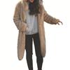 Damen Oversize-Mantel Einfarbig Einreihig Herbst Winter Dicke Knöpfe Übermantel für das Büro