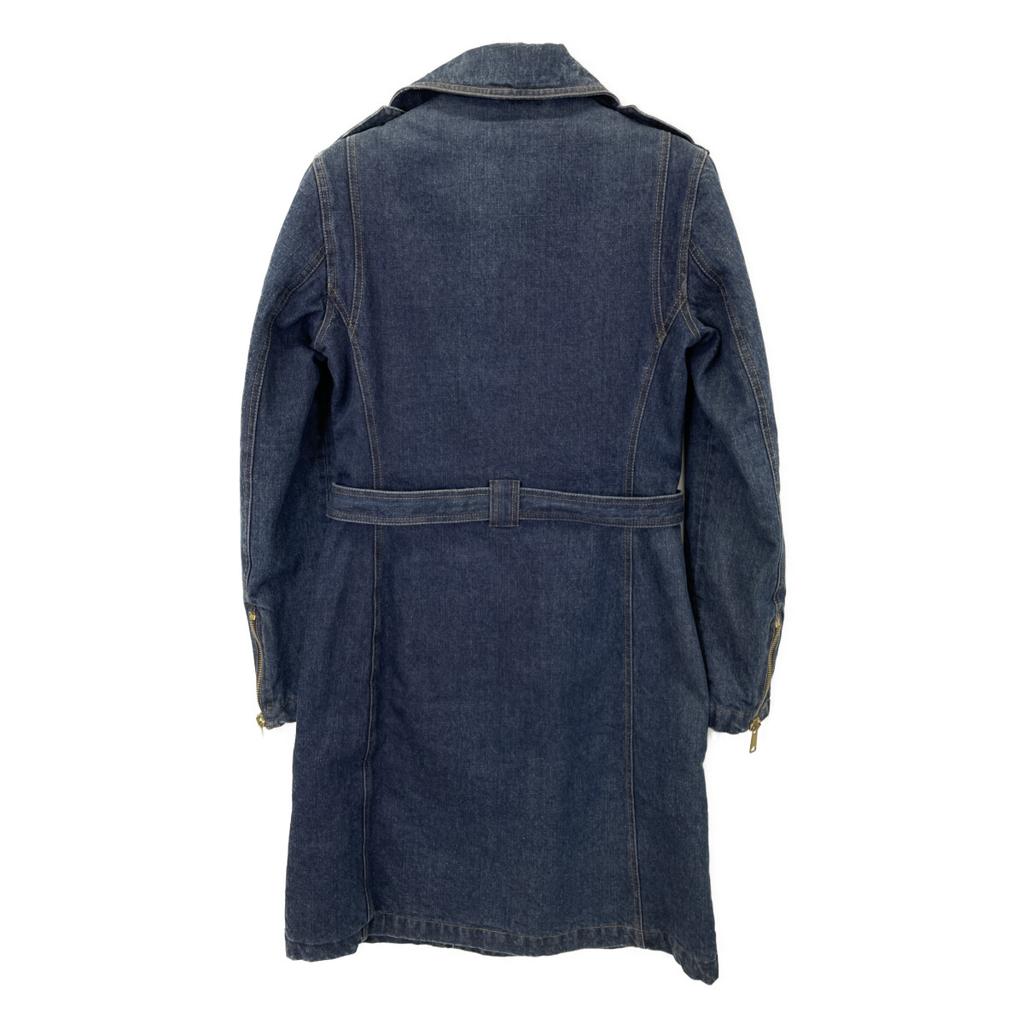 D&G Indigone Denim Gold Hardware Italian Made Trench Coat Coat S IndigoUsed