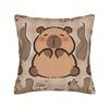 1pc, Capybara Cute Water Hog Pillowcase - Double-Sided Printed Fun Capybara And Coffee Pattern, Zipper Closure, Modern Decorative Cushion Cover, Suita