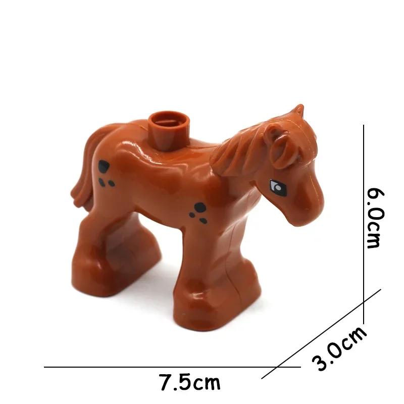 Big Size Building Blocks Animal Accessories Figures Farm Poultry Livestock Cat Rabbit Compatible Bricks Toys Children Kids Gifts