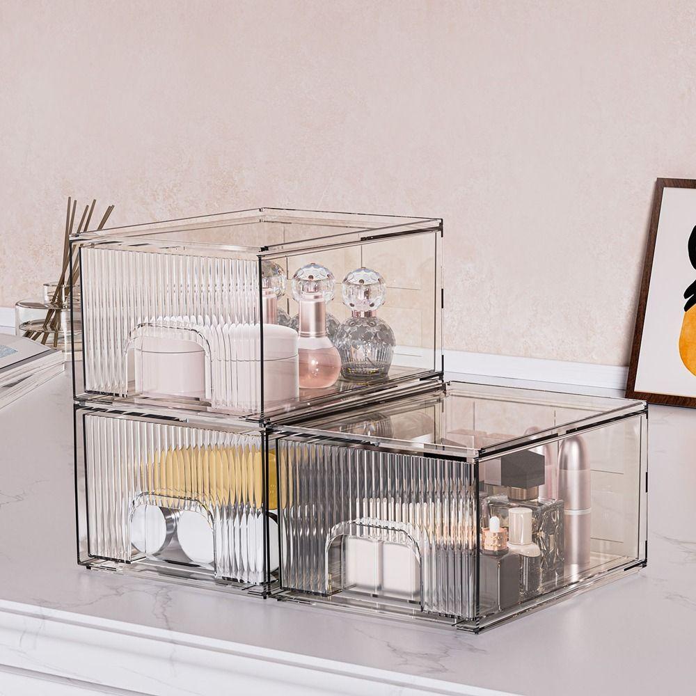 Transparent Drawer Type Storage Box Acrylic Makeup Storage Drawers Desktop Organizer for Home