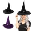 Halloween Party  Witch Hats Party Wide Brimmed Pointed Hat Accessory Tulle Witch Hat with Buckles Conjurer