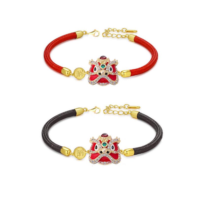 Forbidden City Lion Zodiac Bracelet - Red Couples Bracelet for Men and Women, Perfect New Year Gift