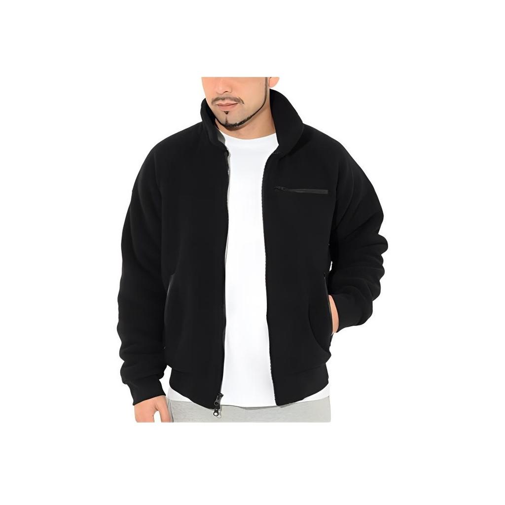 nike men black solid sporty jacket