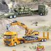 Semi-carrier Container Engineering Set Vehicle Excavator Transport Truck Model Inertial Car Education Toys Gift for Children
