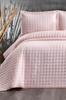 Estiva Quilted Bedspread Set 3pcs, Coverlet 250x260, Pillowcase 50x70, Double Size, Powder