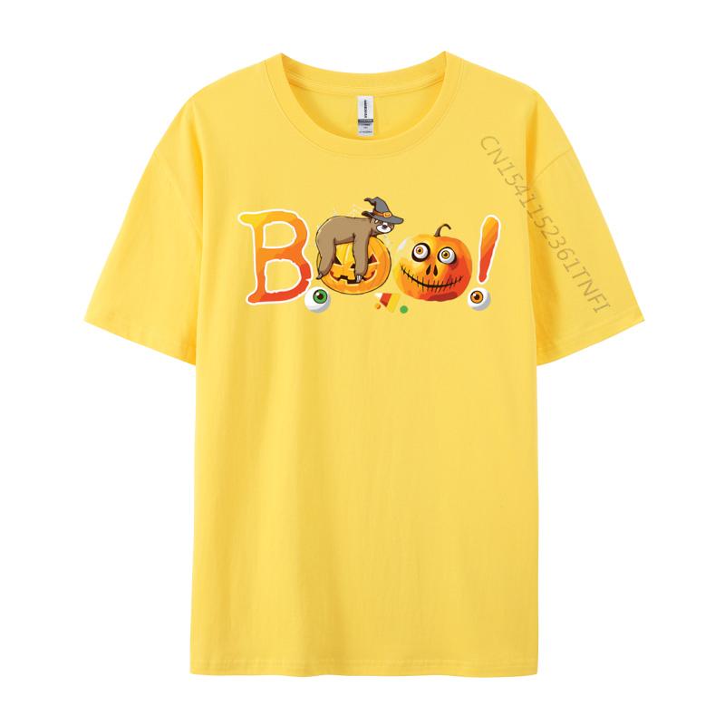 Clothing Funny Halloween Boo Sloth Pumpkin T Shirts Unisex Tee Shirts Graphic Unisex Tops Tees Clothes Retro Cotton