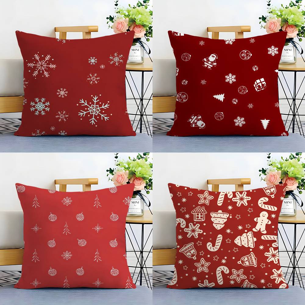 Weihnachtsrote Glockensocken Weihnachtsmann Kissenbezug Sofa Wohnzimmer Schlafzimmer Beidseitiger Druck Kissen Nickerchen Kissenbezug