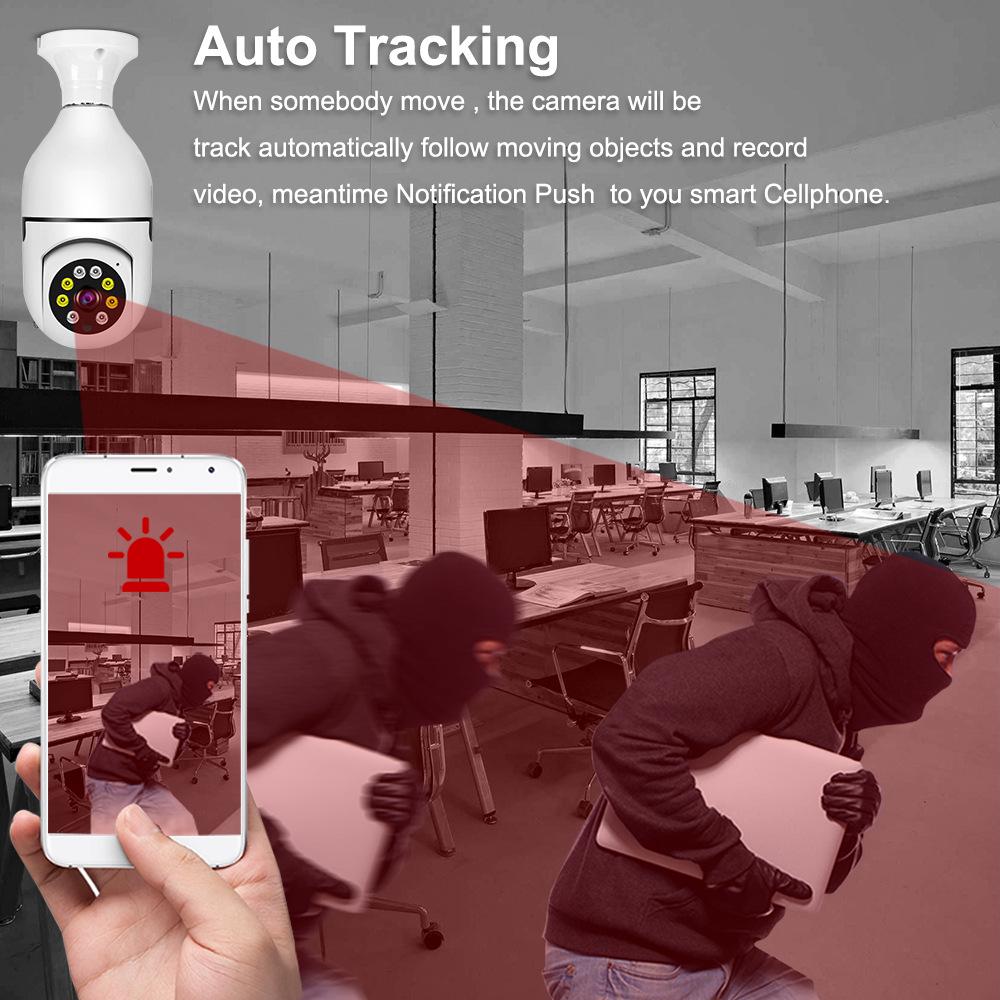 Smart Wireless Night Vision E27 Bulb Camera - HD Monitoring