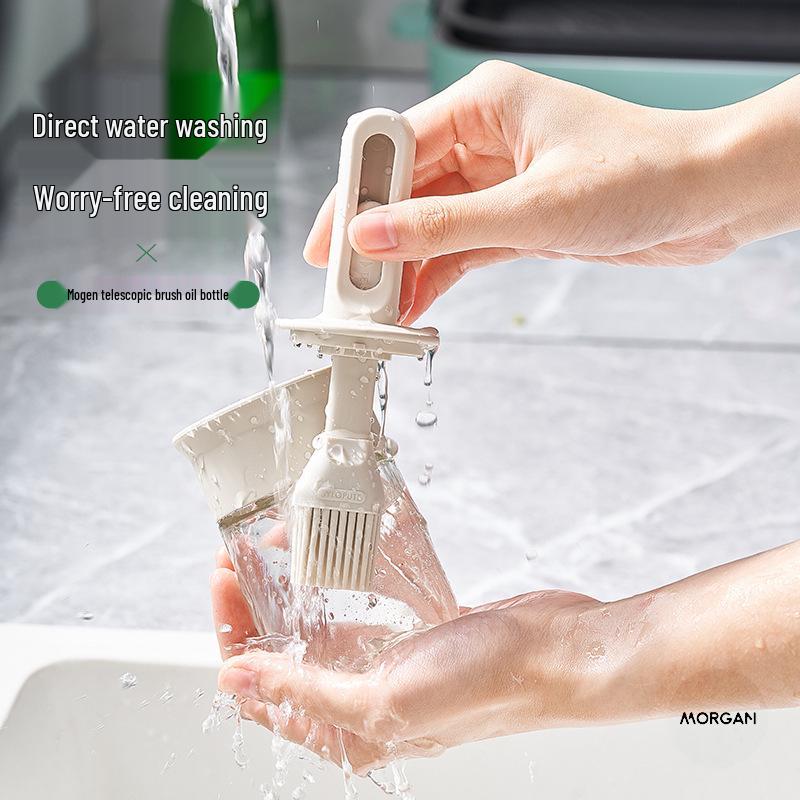 High-Temp Resistant Silicone Oil Brush Bottle - Food-Grade, Retractable for Kitchen BBQ