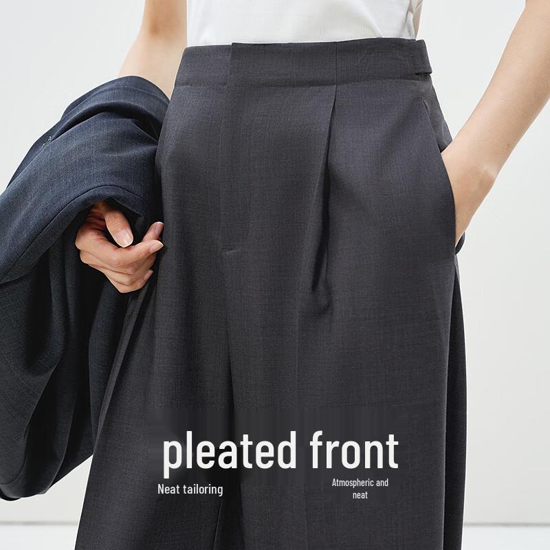 LESS 2025 Spring Collection Loose Wide-Leg Wool Trousers